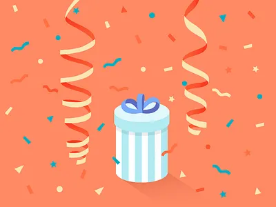 Gift birthday box christmas confetti gift graphics illustration party present ribbon valentines