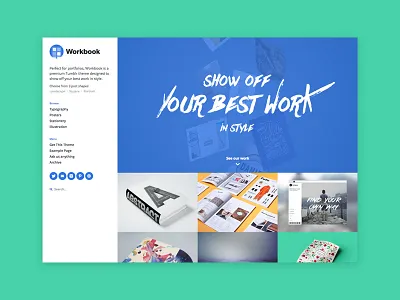 Workbook Tumblr Theme blog grid photography portfolio theme tumblr