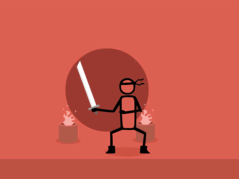 Ninja animation fire flat gif ninja