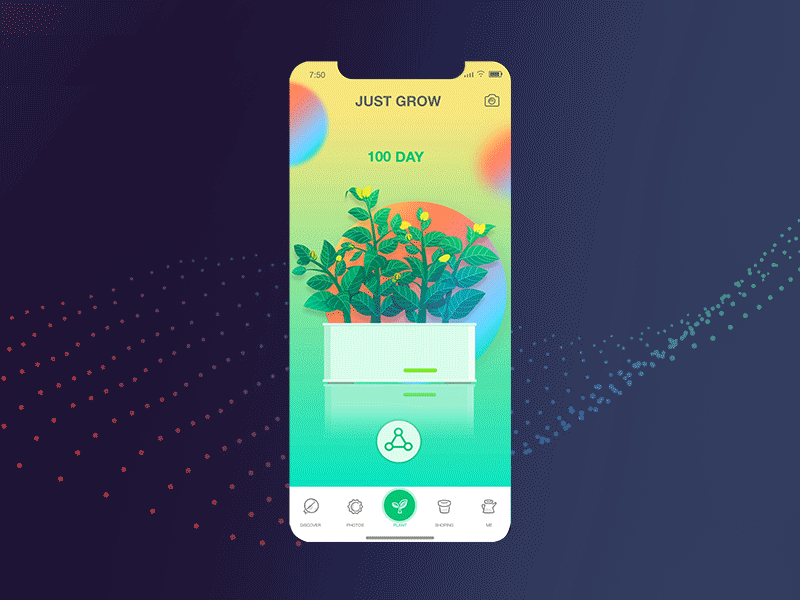 JUST GROW-2 app appdesign design dribbble graphicdesign gui onboardingdesign plants ui uidesign