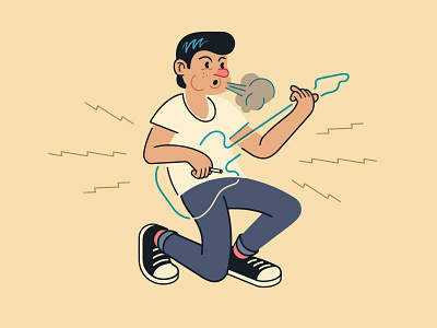 Air-Guitar Superstar air guitar converse denim greaser guitar rock rockstar smoking superstar vector