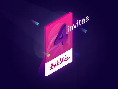 Giving away 4 invites! basketball card dribbble four invitation invite invites isometric prospects ticket ui
