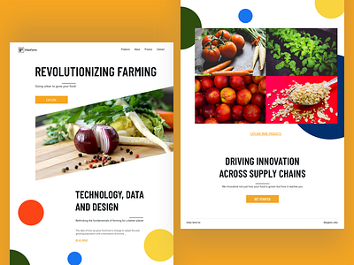 Landing Page concept - Urban Farming farming food landing page minimal website white yellow