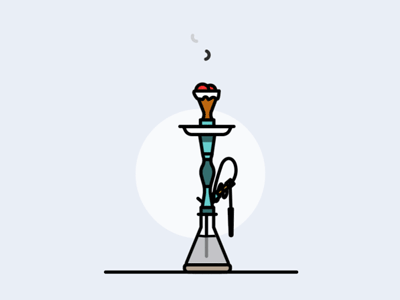 Hookah ! animation egypt hookah line art outline smoke water