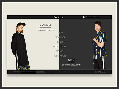 B - Bershka chellenge design inspiration lading new web design