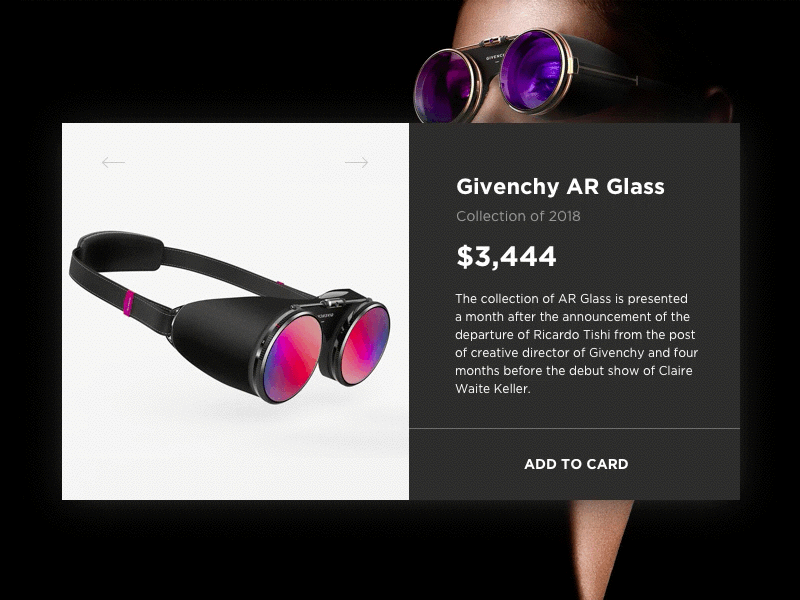 DailyUI (12 Day) E-Commerce Shop 012 ar card commerce dailyui givenchy shop ui ux