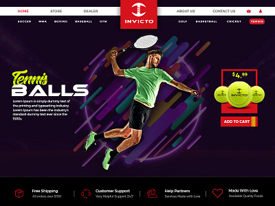 Invicto Sports sports ui ux website