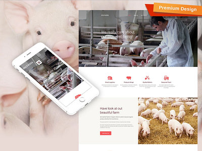 Pig Farm Responsive Website Template design for website mobile website design web design website design website template