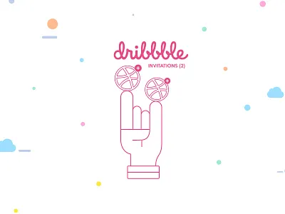 2 Dribbble Invites designer dribbble hand invitation invite invites players rock