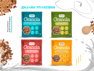 Granola Packaging Design cereals design fruits granola graphics honey natural nuts oatmeal package design packing printing