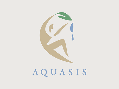 Aquasis Logo design drop figure leaf logo natural water