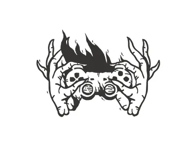 Don't play this at home flame illustration playstation one punk