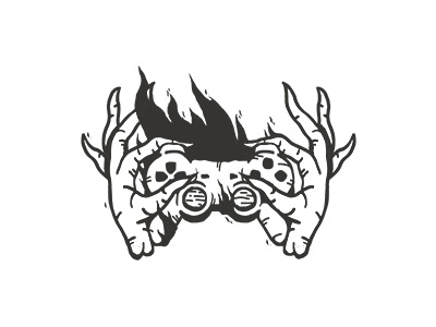 Don't play this at home flame illustration playstation one punk