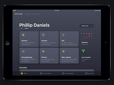 Z - App bike cycling dashboard health hospital sport treadmill ui ux
