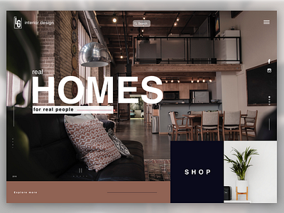 Real homes for real people arquitecture interiordesign landingpage ui visualdesign