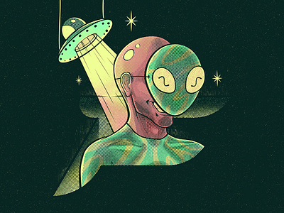 Ficti 36 days of type alien cartoon illustration lettering sci fi ufo