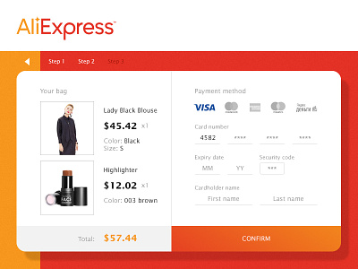 #002 Credit Card Checkout 002 aliexpress dailyui dailyui.co