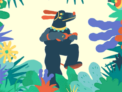 carnaval mass snap for snapchat animation dance dancing dog fun funny gif guitar jungle loop plants