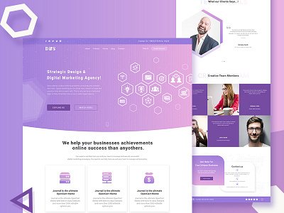 D & S - Digital Marketing Agency agency creative design digital green landing marketing template ui web