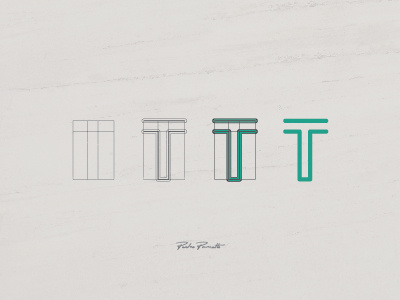 Platanus "T" brand grid letra logo logotype tipografia typography