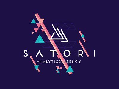 Satori | Logo design analytics data lines logo prism rays reflection triangle