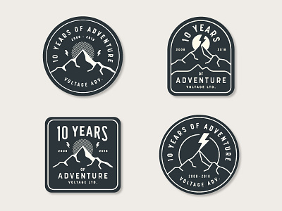 Voltage Adventure Patches adventure agency anniversary bolt lightning mountain outdoors peak voltage years