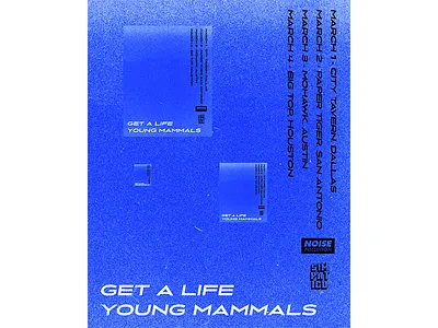 Get A Life/ Young Mammals Tour Flyer flyer music design show flyer