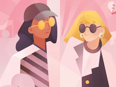 Pretty in Pink editorial flat illustration illustrator vancouver vector