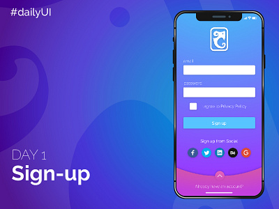 Day1 - Sign Up dailyui day1 interface sign up ui