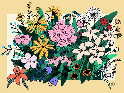 Fleurs flowers illustration nature