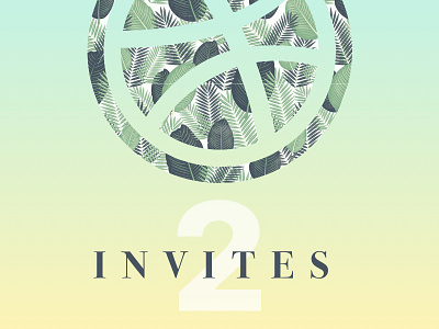 Two Dribbble Invites draft dribbble floral invite invites minimal welcome