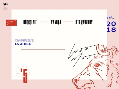 Carrie's Dairies america brand branding contemporary dairy identity milk nostalgia pink red vintage