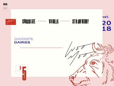 Carrie's Dairies america brand branding contemporary dairy identity milk nostalgia pink red vintage