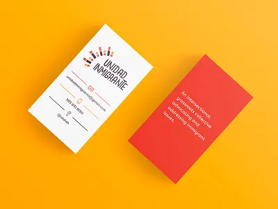 Unidad Inmigrante business cards logo political social organizations sunshine
