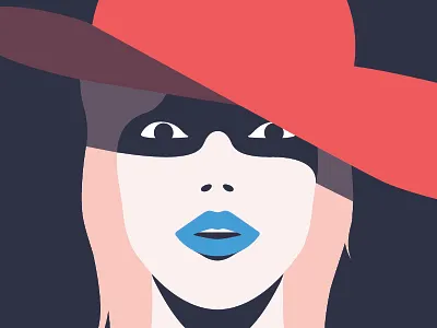 Female Portrait female illustration print red simple woman