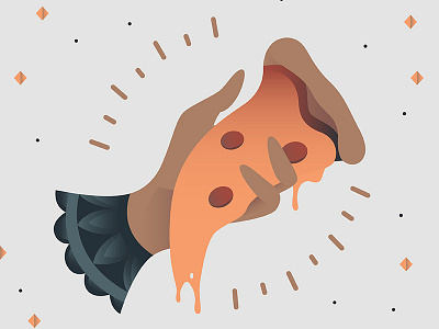 National Pizza Day flat illustration pizza tattoo