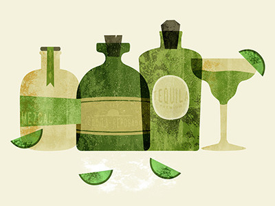 Tequila beverages bottle drinks food food illustration fruit illustration margarita tequila