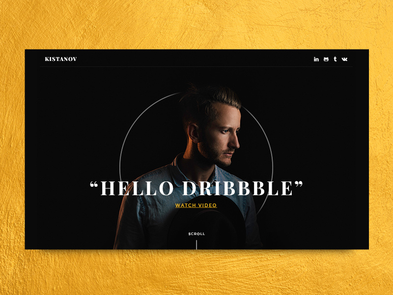 Example of Hello, dribbblers! Golden shot.