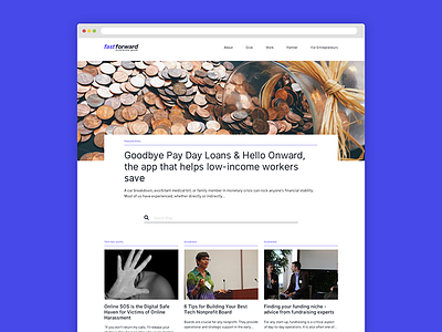 Non Profit Org - Blog WIP blog blue non profit nonprofit ui ux wip