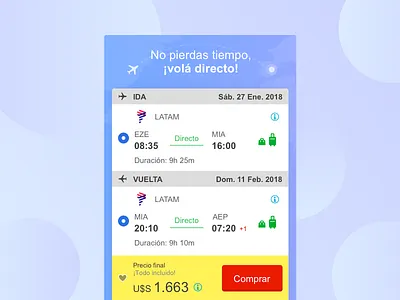 Cluster destacado | Vuelo Directo atomic design despegar flights mobile ui ux vuelos