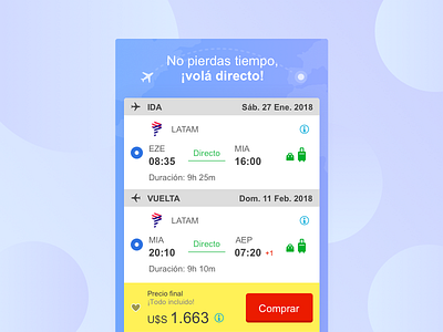 Cluster destacado | Vuelo Directo atomic design despegar flights mobile ui ux vuelos