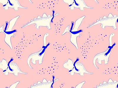 Xmas Dinos belia simm christmas cute dinosaur dinosaurs illustration minted pattern
