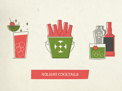 Holiday Cocktails 1960s 60s beer cocktails cosmic holiday holiday card holiday cocktails