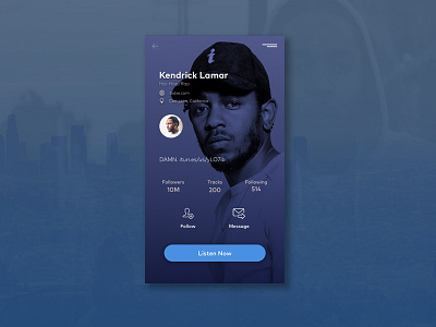 Daily UI #006 006 app daily music profile ui