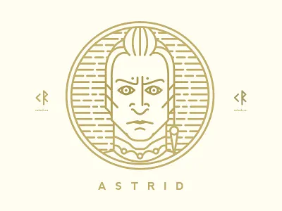 Astrid Viking Warrior Princess astrid coin linework viking warrior princess