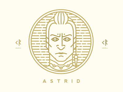 Astrid Viking Warrior Princess astrid coin linework viking warrior princess