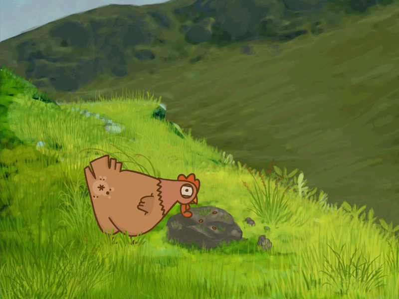 Stupid chicken animation chicken corn flat gif my life