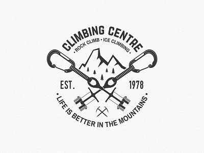 Climbing Centre badge climb climbing ice climbing logo mountains rock climb