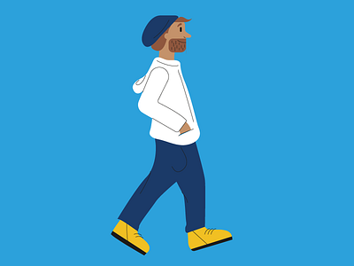 Young Walker - human pattern blue character flat human icon illustration illustrator people person vector