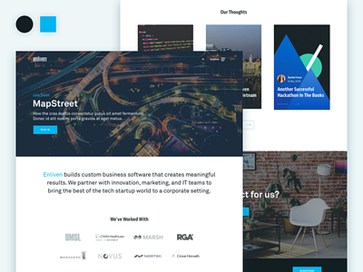 Enliven Home Page company website desktop homepage redesign ui web design website